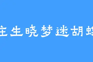 庄生晓梦迷胡蝶