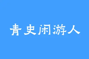 青史闲游人