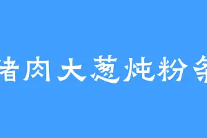 猪肉大葱炖粉条