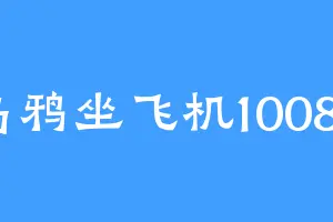 乌鸦坐飞机10086