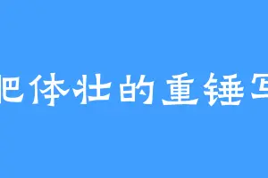 膘肥体壮的重锤写手