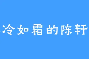 冰冷如霜的陈轩道