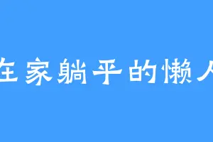 在家躺平的懒人