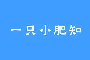 一只小肥知