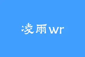 凌雨wr