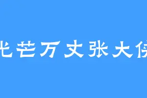 光芒万丈张大侠