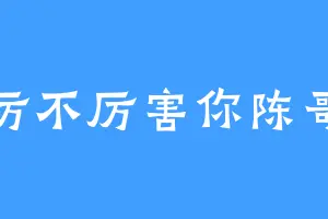 厉不厉害你陈哥