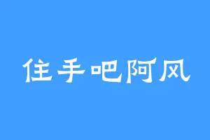 住手吧阿风