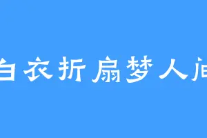 白衣折扇梦人间