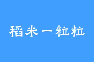 稻米一粒粒