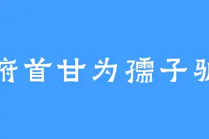 俯首甘为孺子驴
