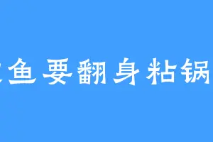 咸鱼要翻身粘锅了