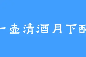 一壶清酒月下醉