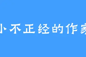 小不正经的作家