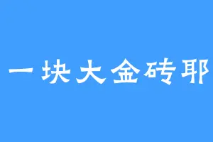 一块大金砖耶