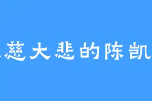 大慈大悲的陈凯云