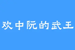 喜欢中阮的武王发